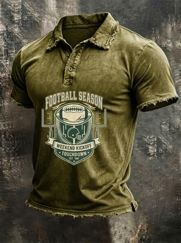 Stadium Football Season Weekend Kickoff Graphic Polo Shirt