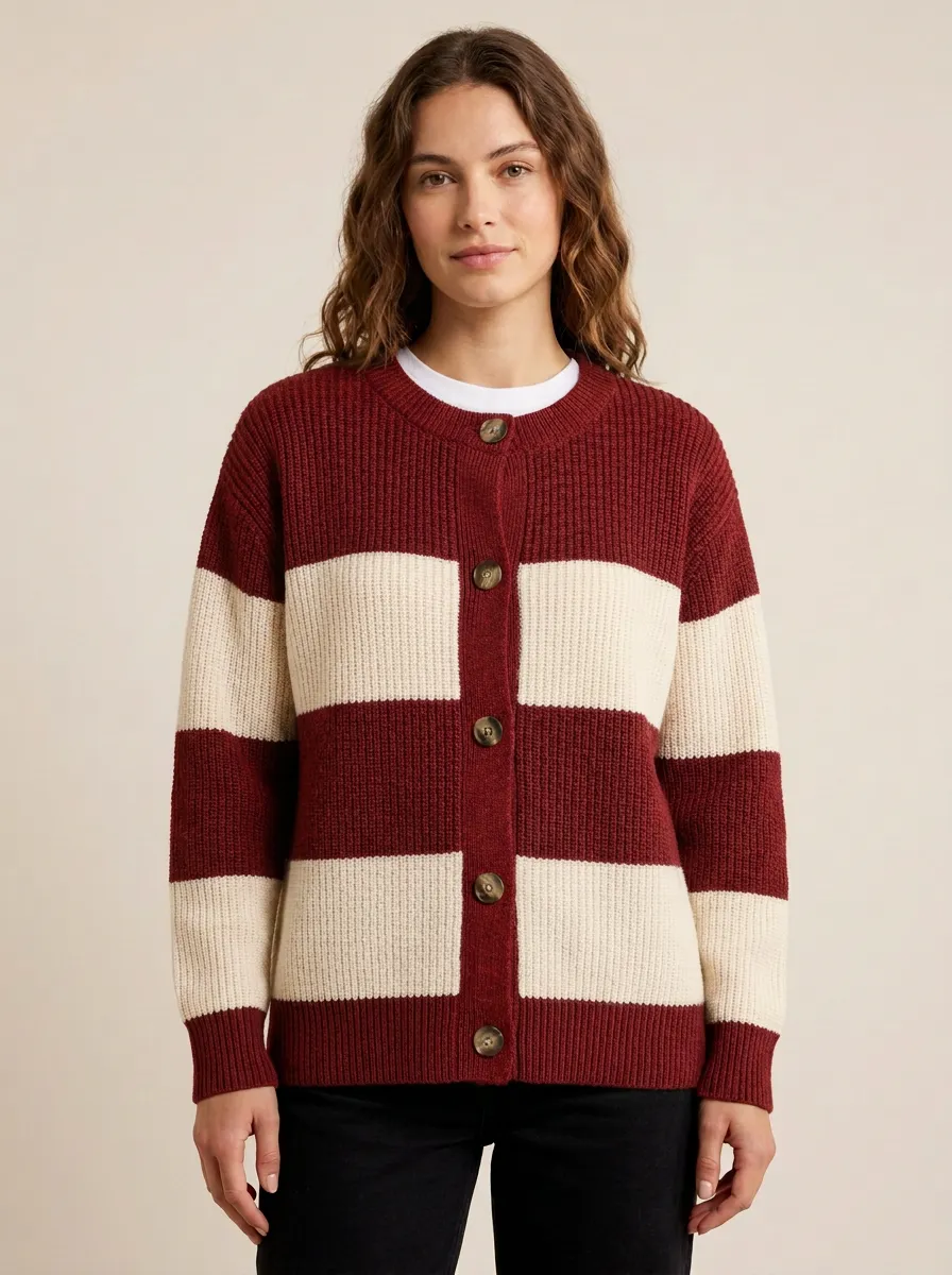 Heritage Knit Rugby Striped Knit Cardigan