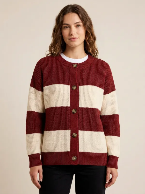 Heritage Knit Rugby Striped Knit Cardigan