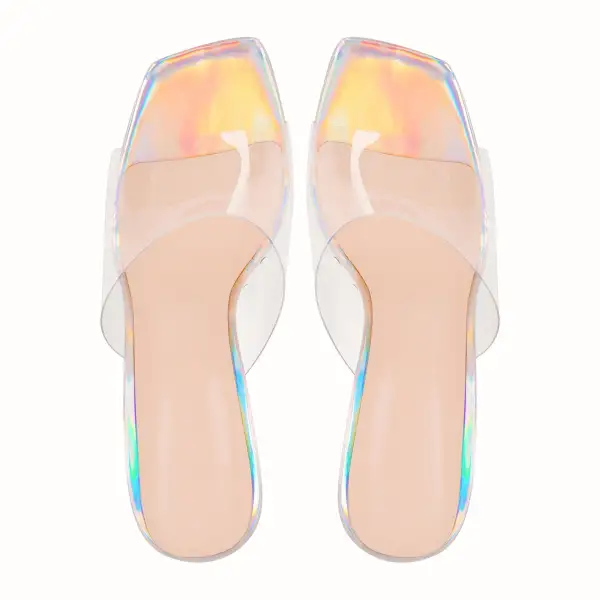 Transparent Chunky High Heel Sandals
