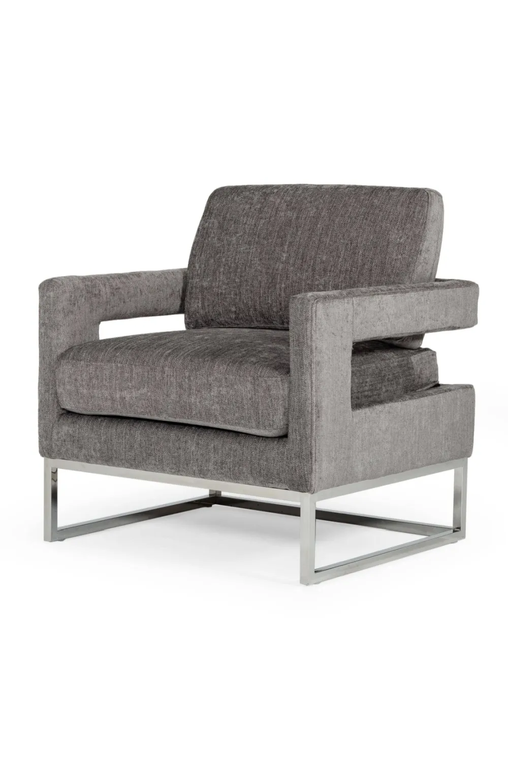Curved Velvet Accent Chair