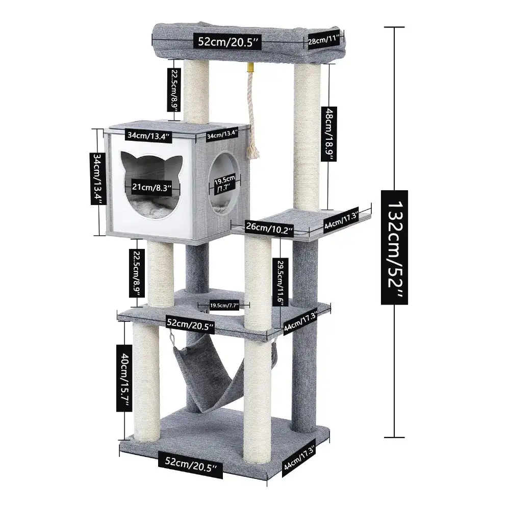 Cozy Feline Resting Structure Cat Tree Plush