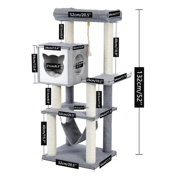 Cozy Feline Resting Structure Cat Tree Plush