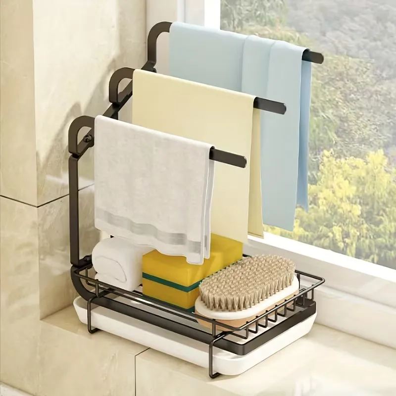 2-in-1 Towel Rack & Storage Tray