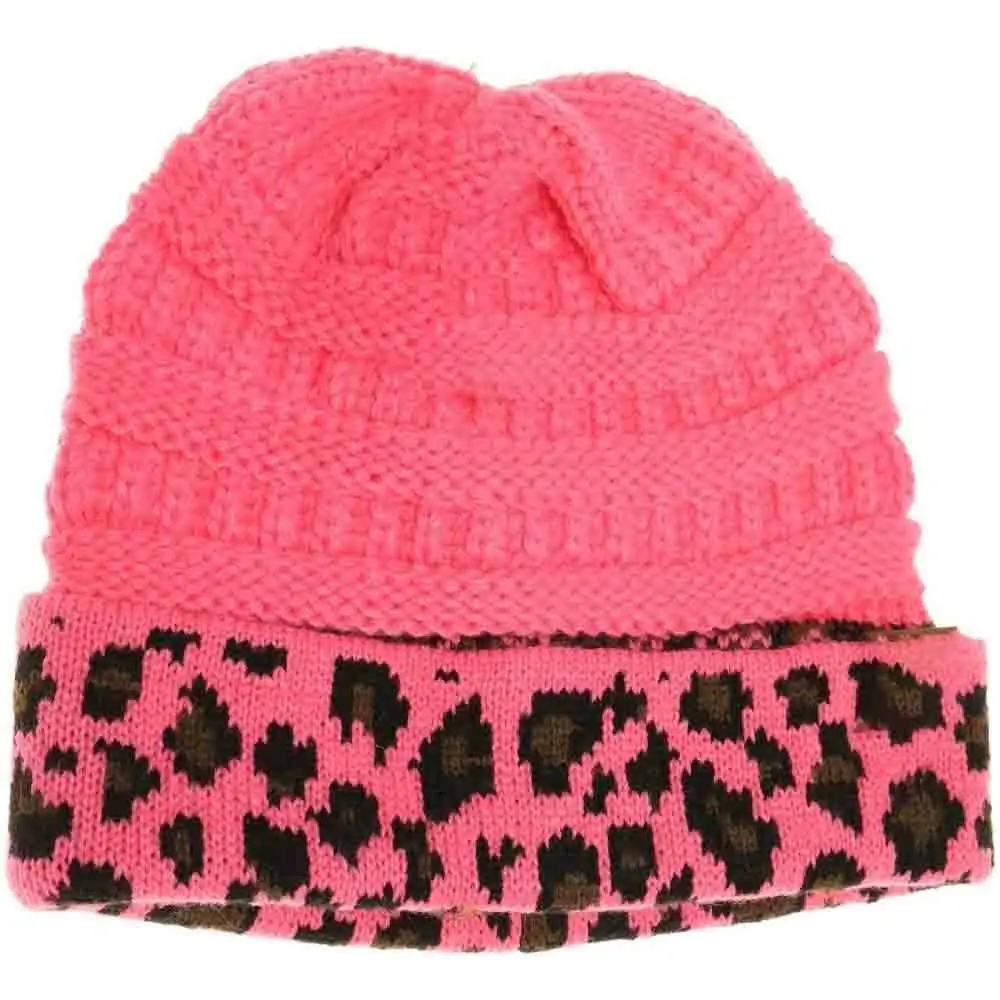 Cuff Leopard Print Beanie