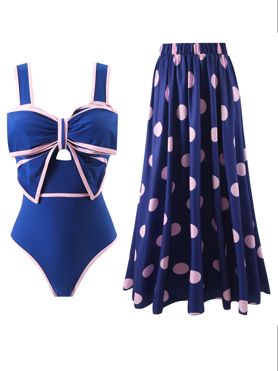 Jade Polka Dot Swimsuit Set