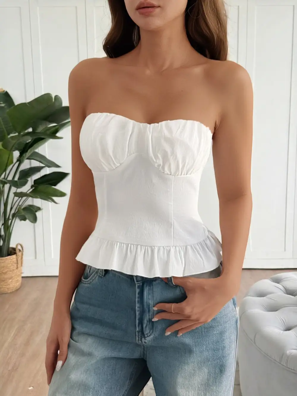 Ruffled Tube Top