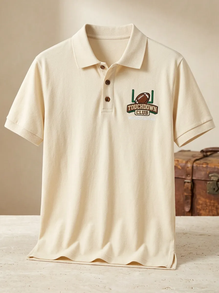 Football Inspired Casual Polo Shirt
