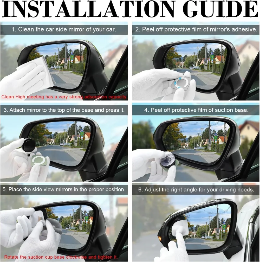 Frameless Blind Spot Mirror Set