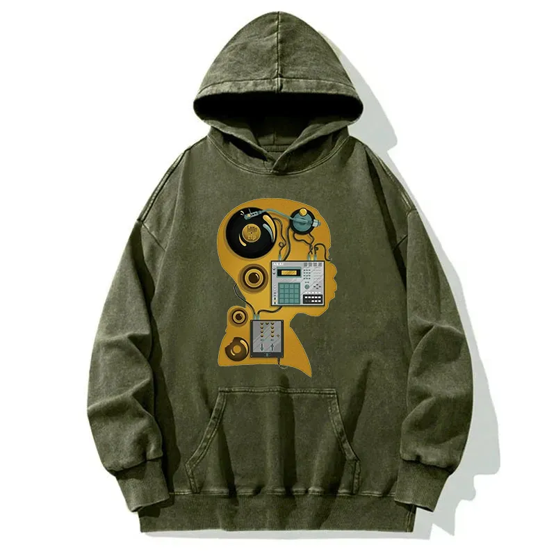Hip Hop DJ Washed Hoodie