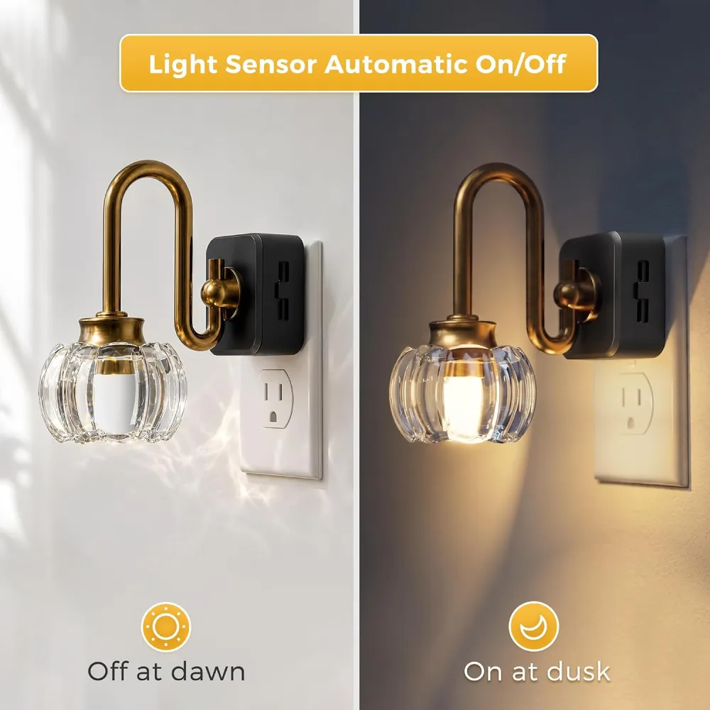 Glass Tulip/Pumpkin Plug-in Night Light