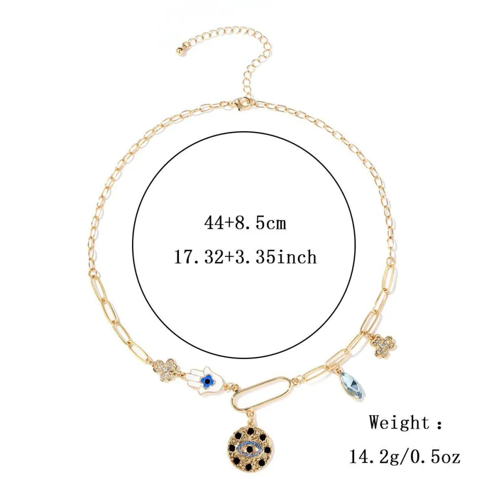 Compact Rhinestone Pendant Necklace