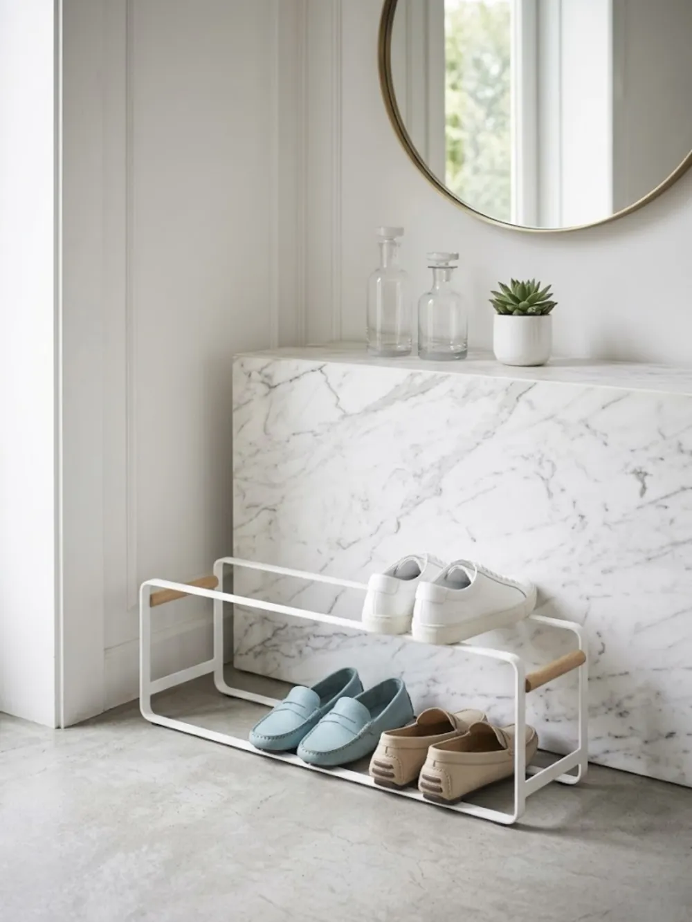 White Stackable Shoe Rack