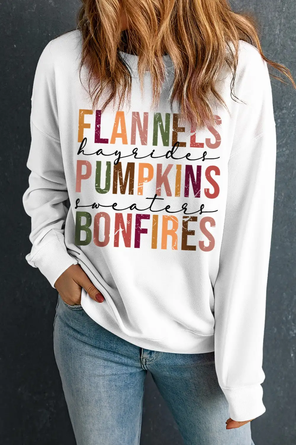 Round Neck Graphic Sweatshirt