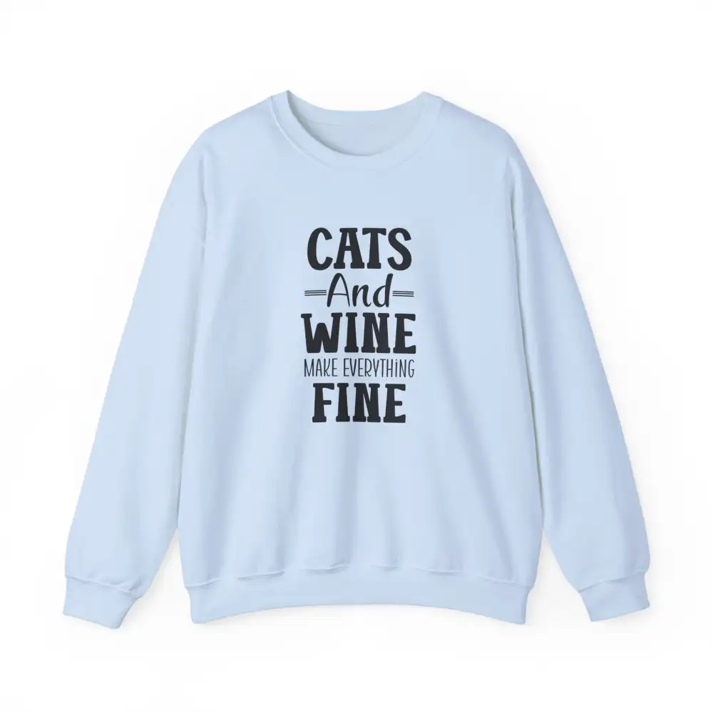 Cat Wine Graphic Crewneck Sweatshirt