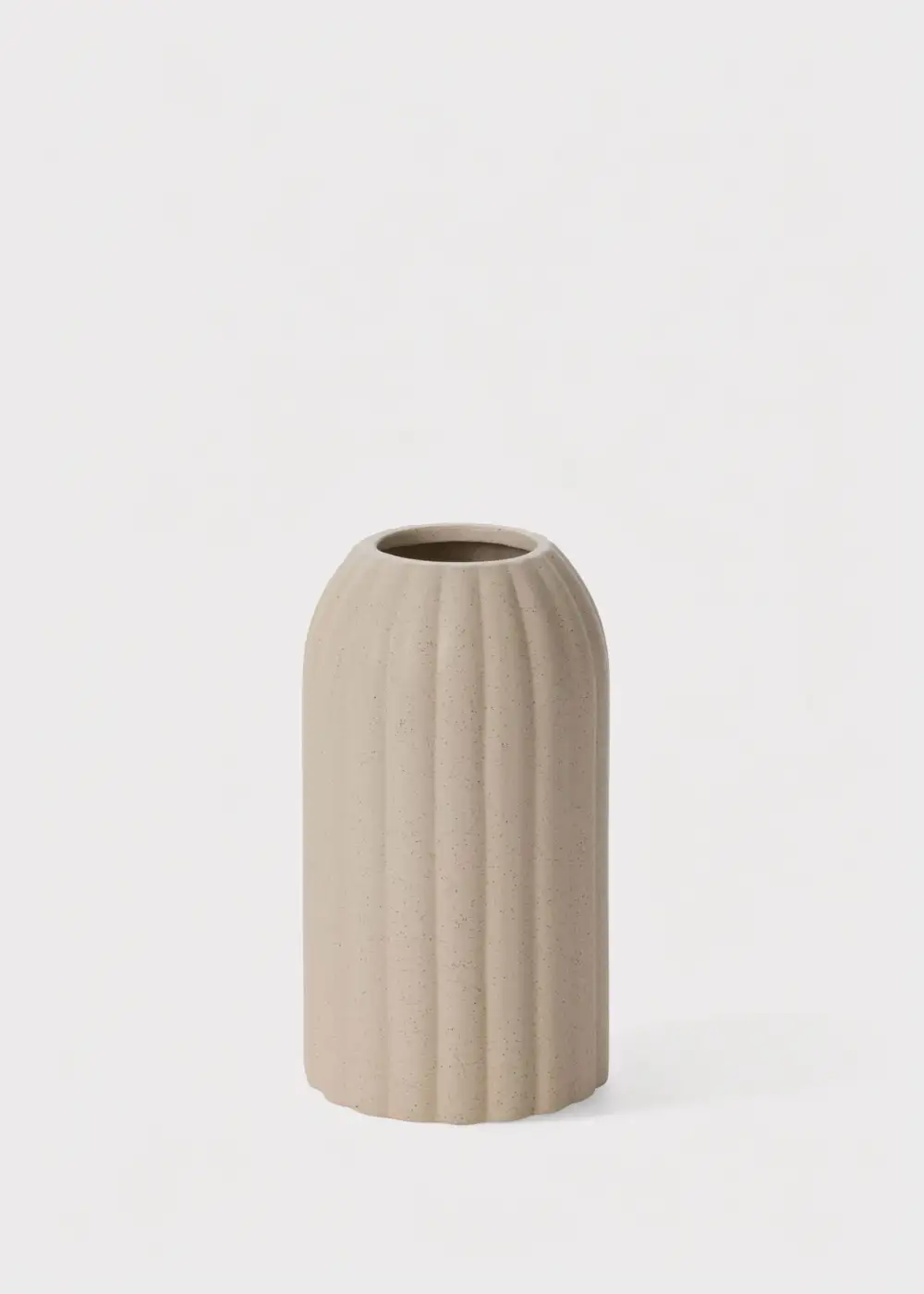 Ribbed Cylinder Ceramic Vase