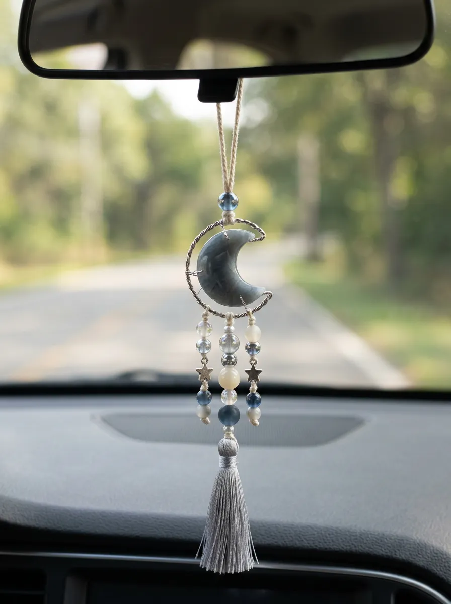 Beaded Tassel Rearview Mirror Hanging Ornament