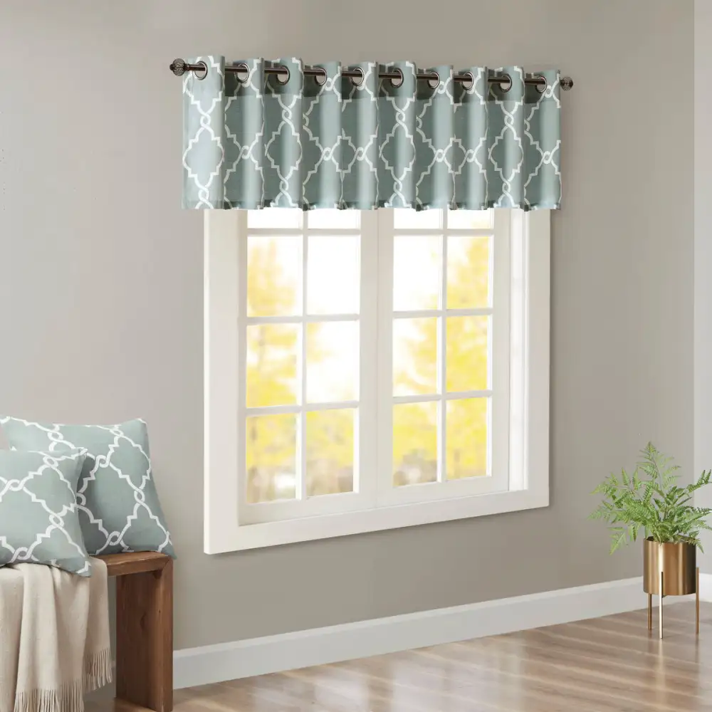 Cotton Geometric Grommet Modern Valance