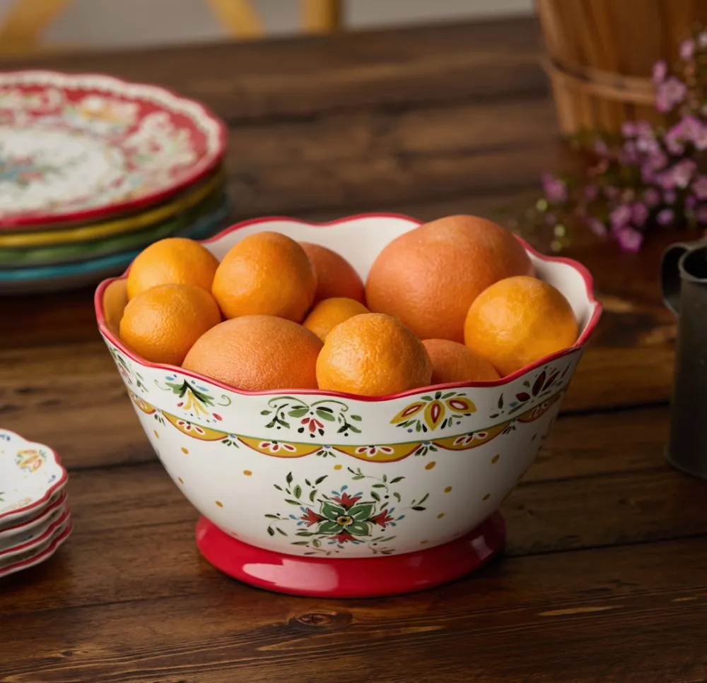 Floral Embossed Deep Bowl