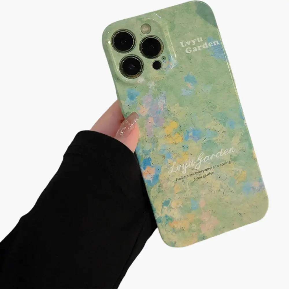 Floral Cat Textured Matte Phone Case