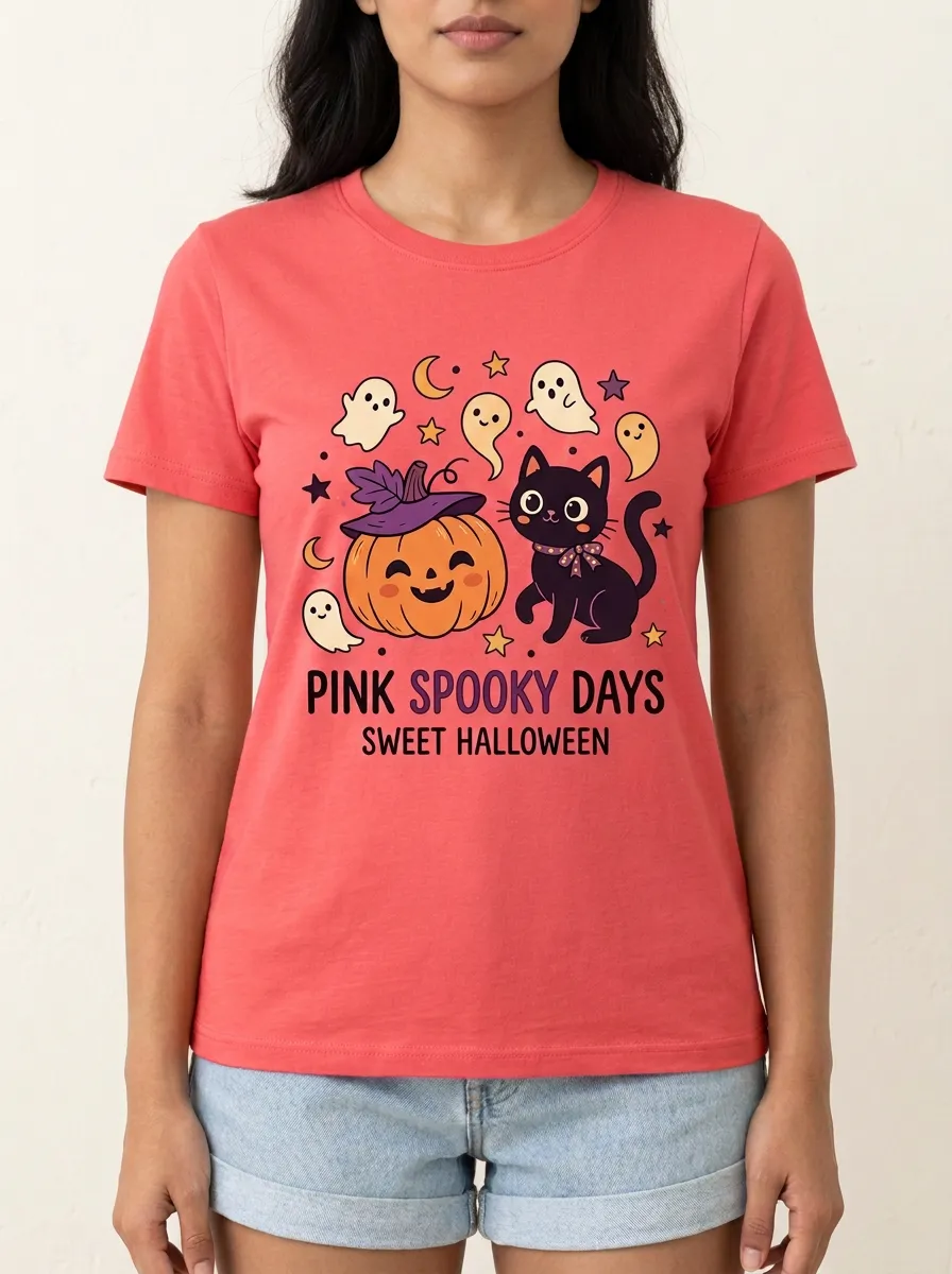 Cat Halloween Graphic T-Shirt
