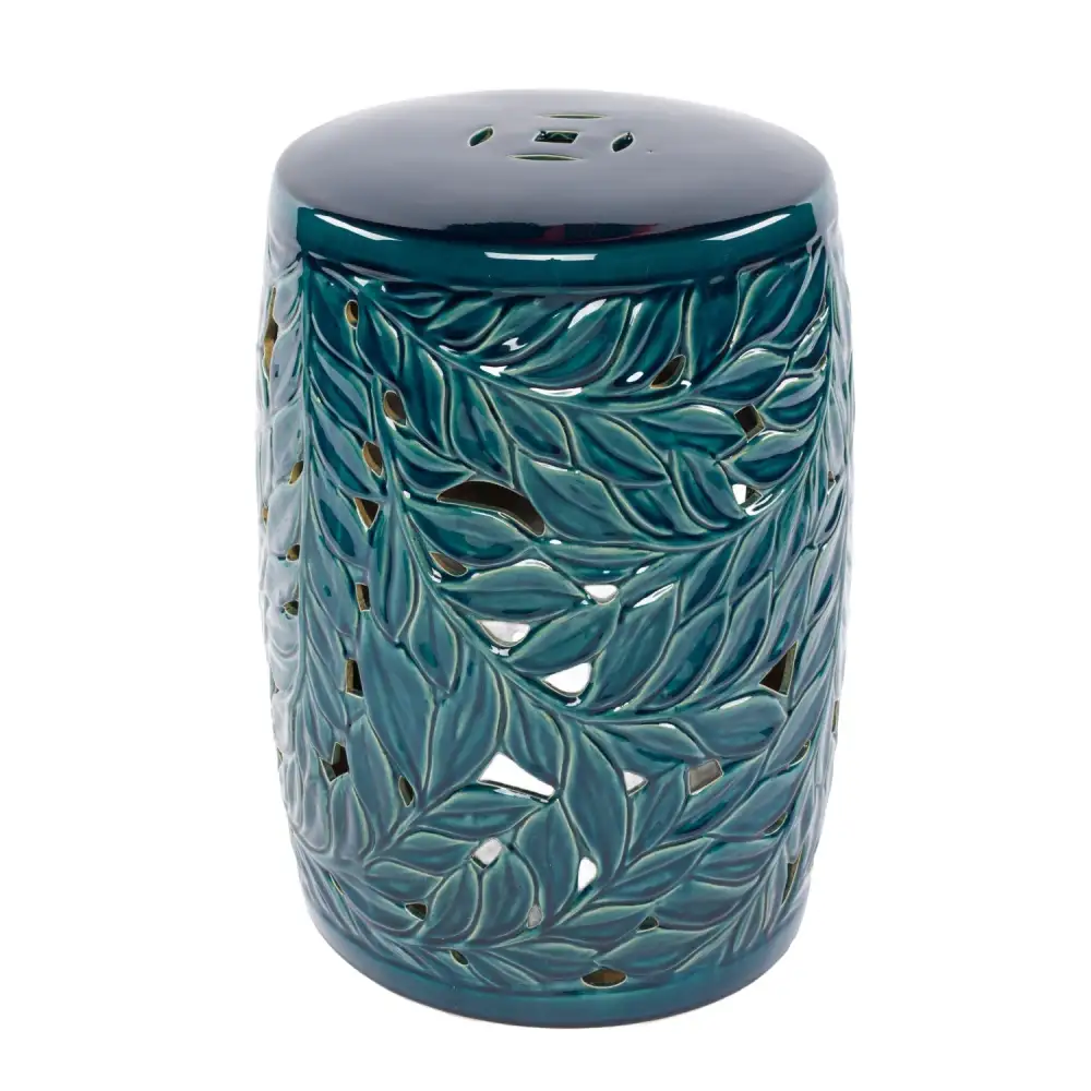 Carved Ceramic Garden Stool