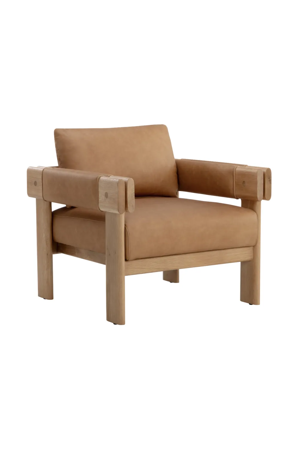 Upholstered Framed Leather Lounge Chair
