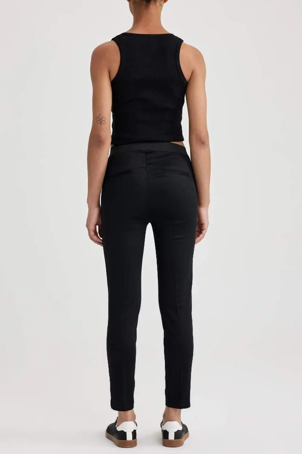 Normal Waist Satin Trousers