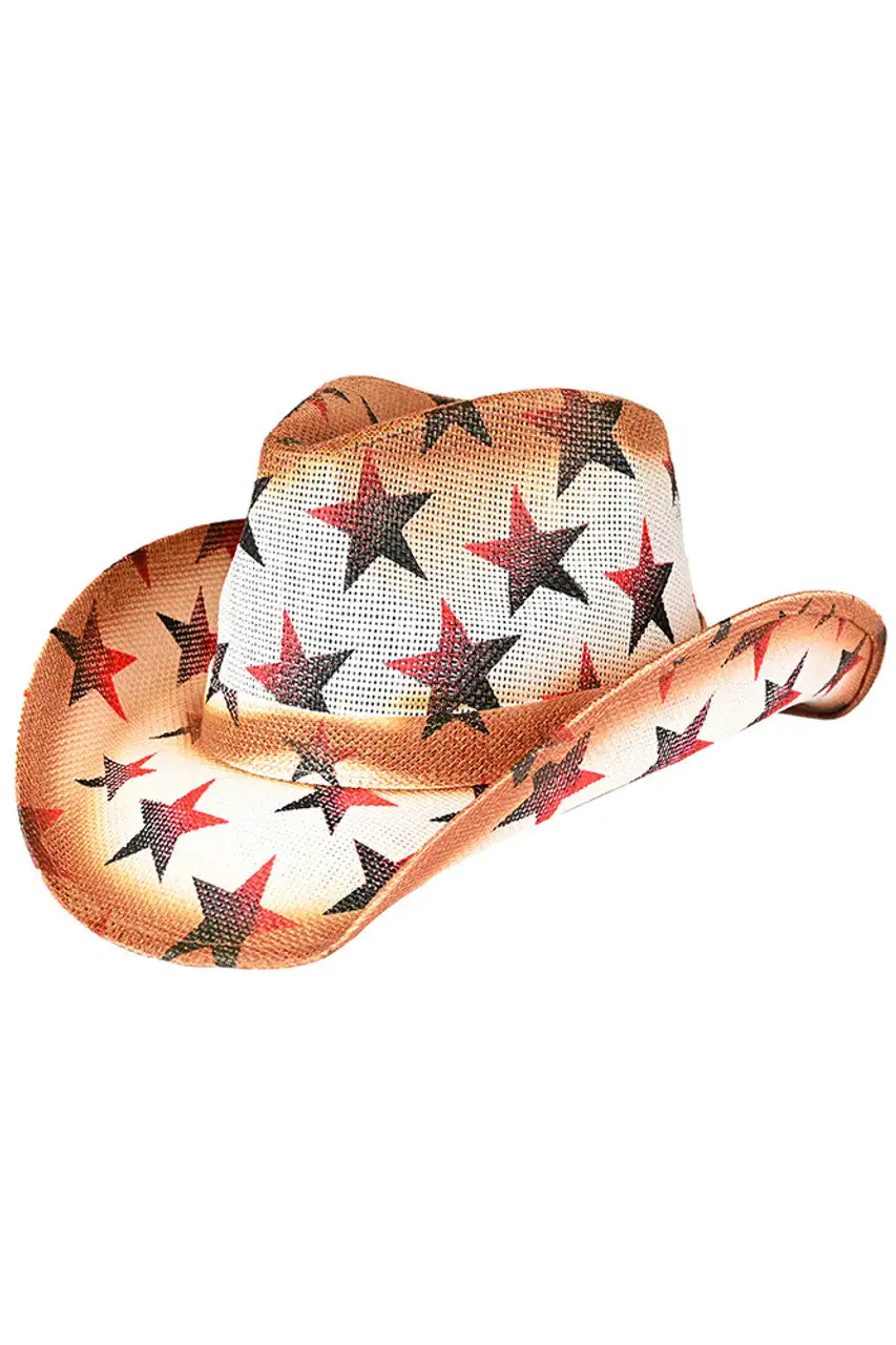 Ombre Theme Star Pattern Cowboy Hat
