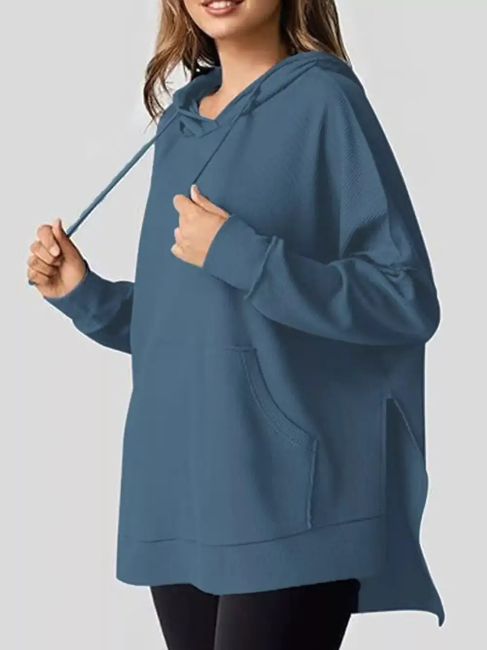 Refined Drawstring Pocketed Oversized Hoodie