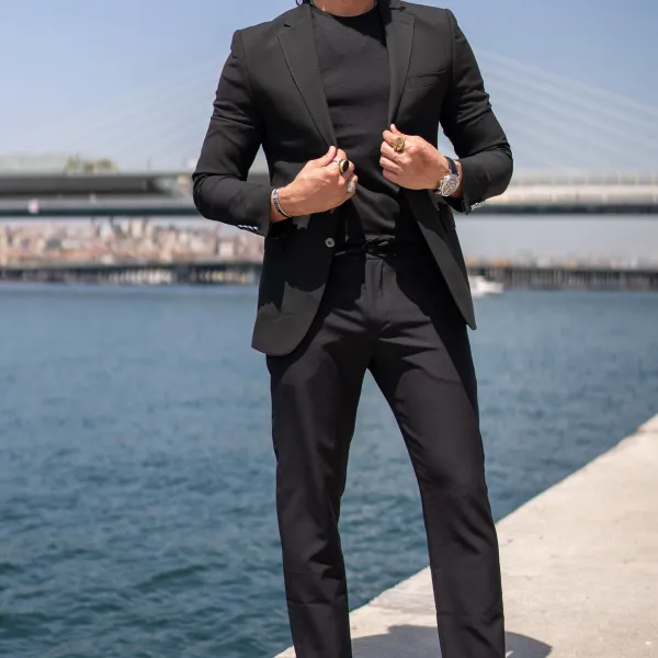 Classic Slim Fit Notch Lapel Blazer