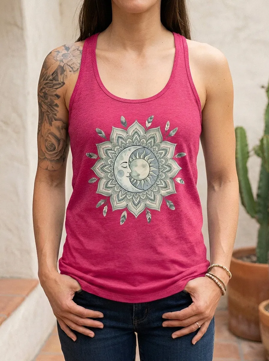 Boho Celestial Mandala Tank Top