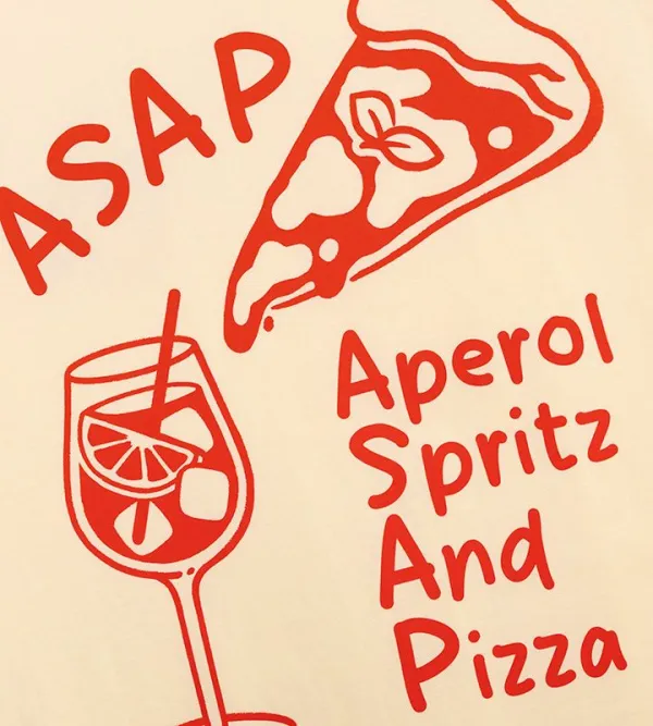 Pizza Pattern Crew Neck T-Shirt