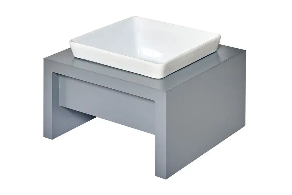 Modern Wooden Single Pet Feeder