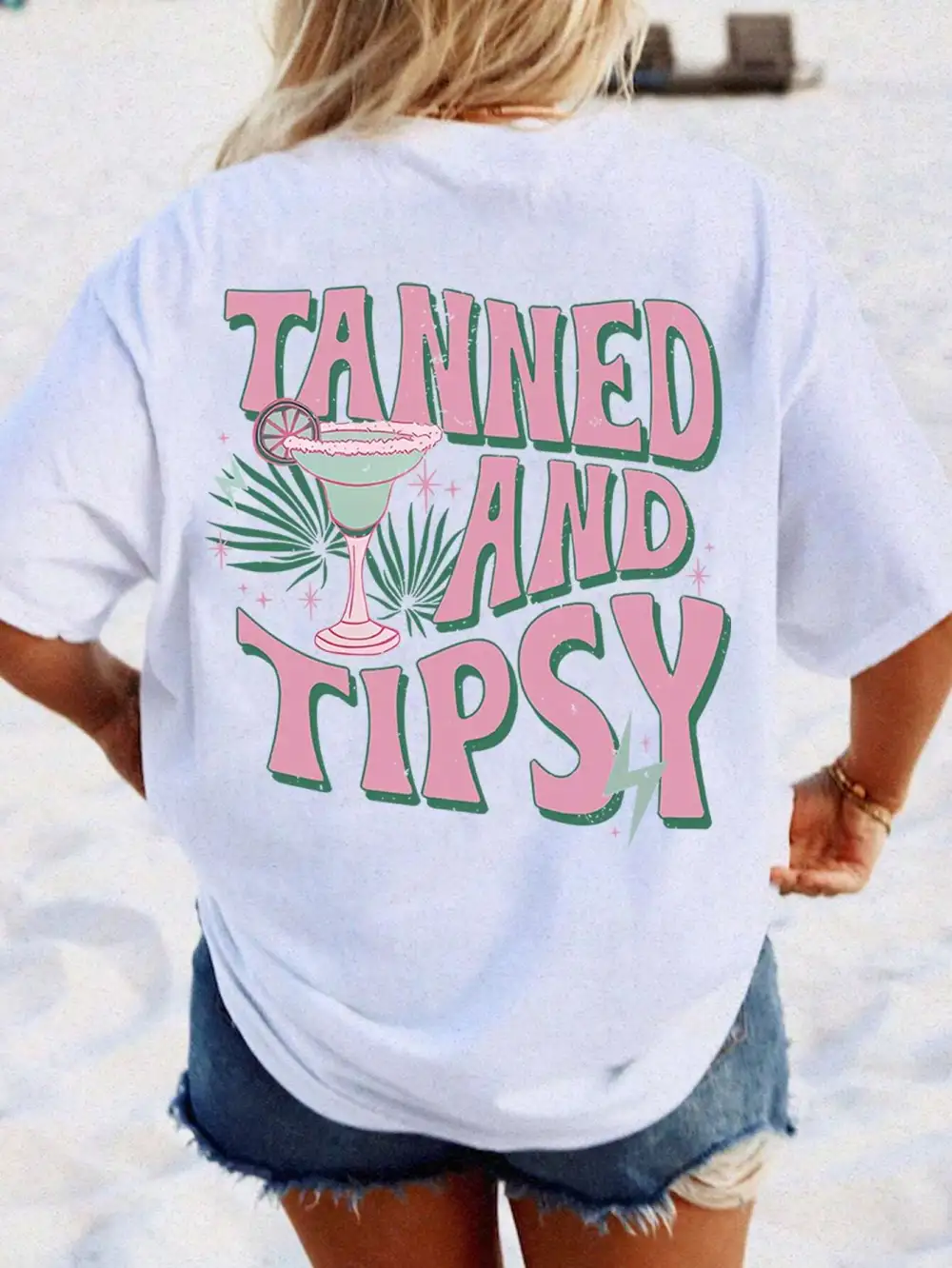 Tanned And Tipsy Oversized Baggy Fit T-Shirt