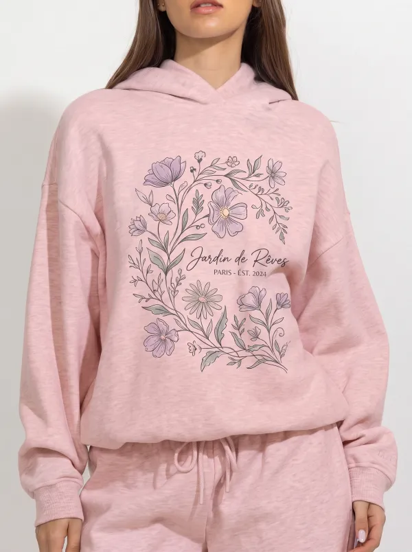 Women's Paris Floral Jardin de Rêves Printed Hoodie