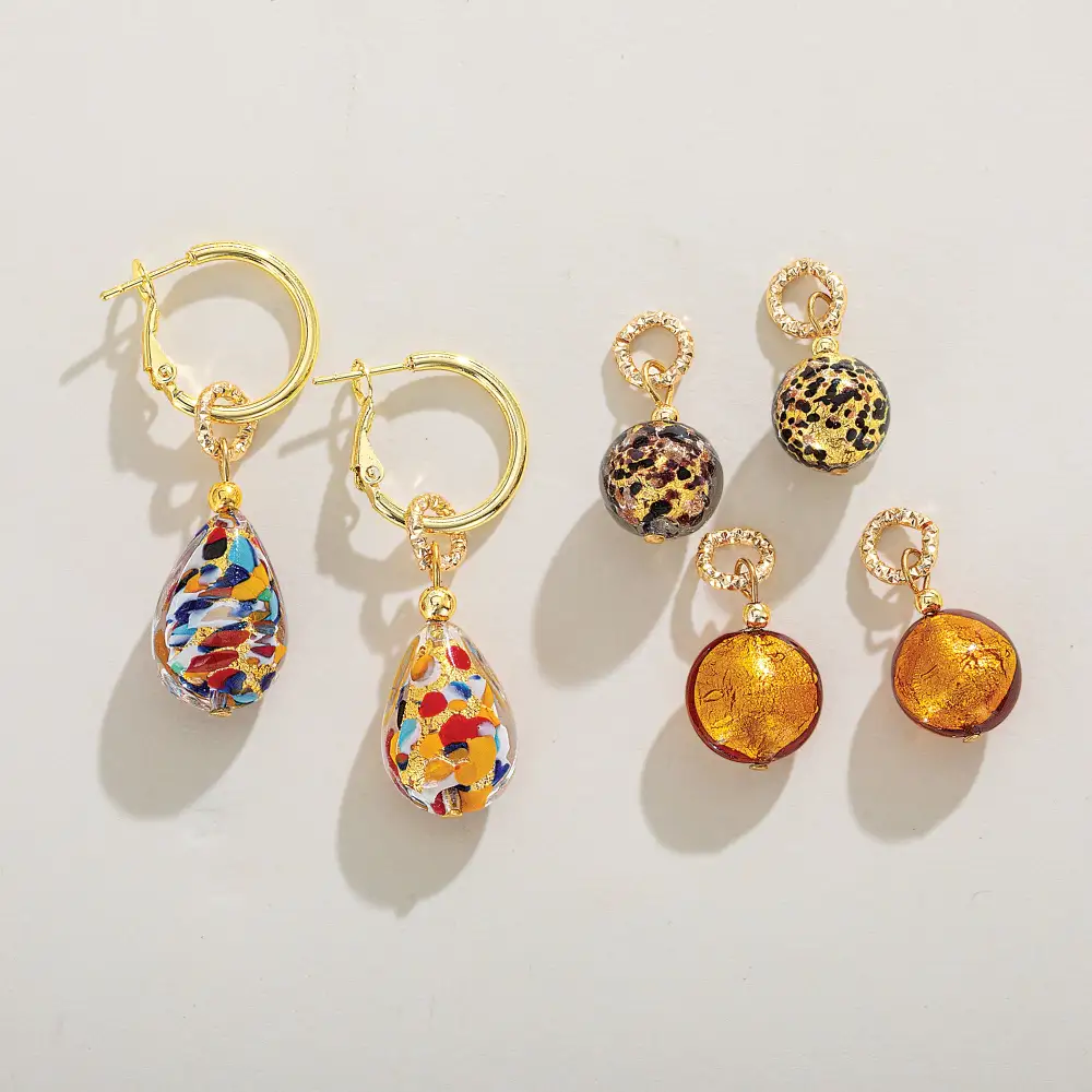 Vibrant Glass Beaded Hoop Earrings