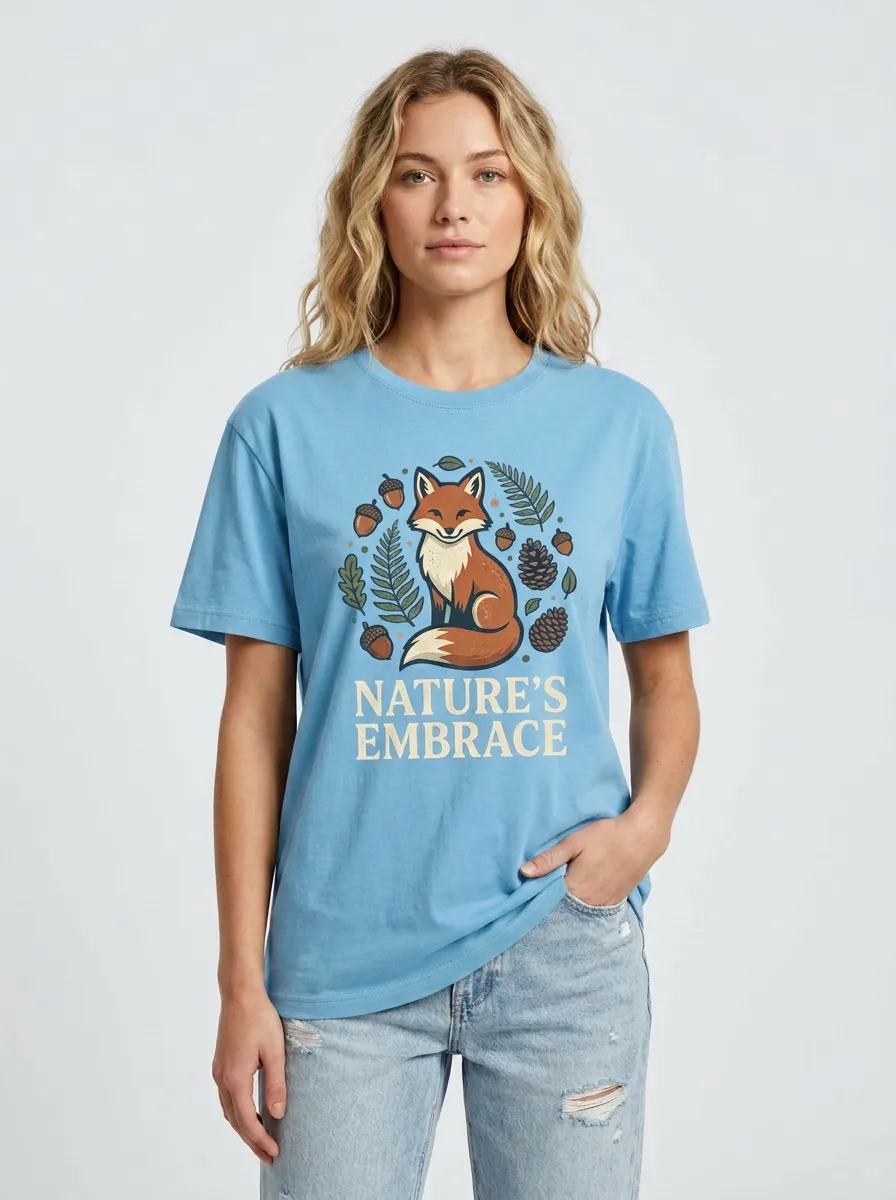Nature Lover Fox Acorn Fern T-Shirt