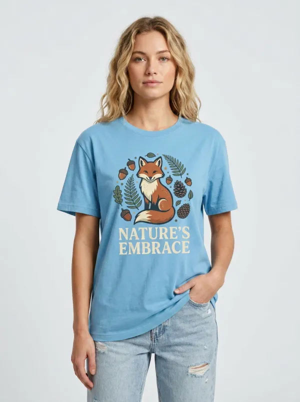 Nature Lover Fox Acorn Fern T-Shirt