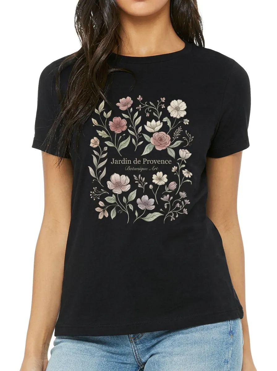Women's Jardin de Provence Botanical Floral Printed T-shirt