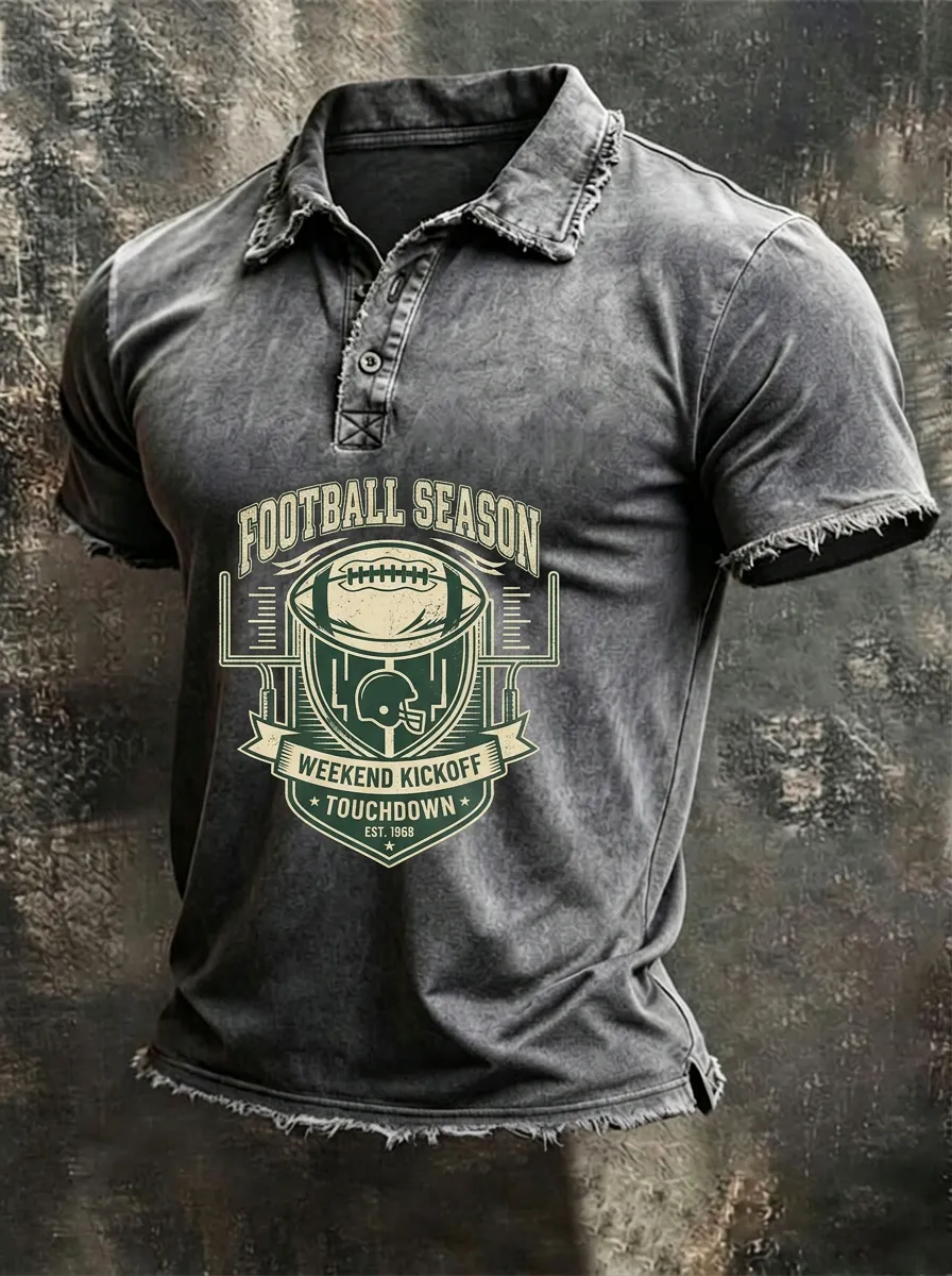 Stadium Football Season Weekend Kickoff Graphic Polo Shirt