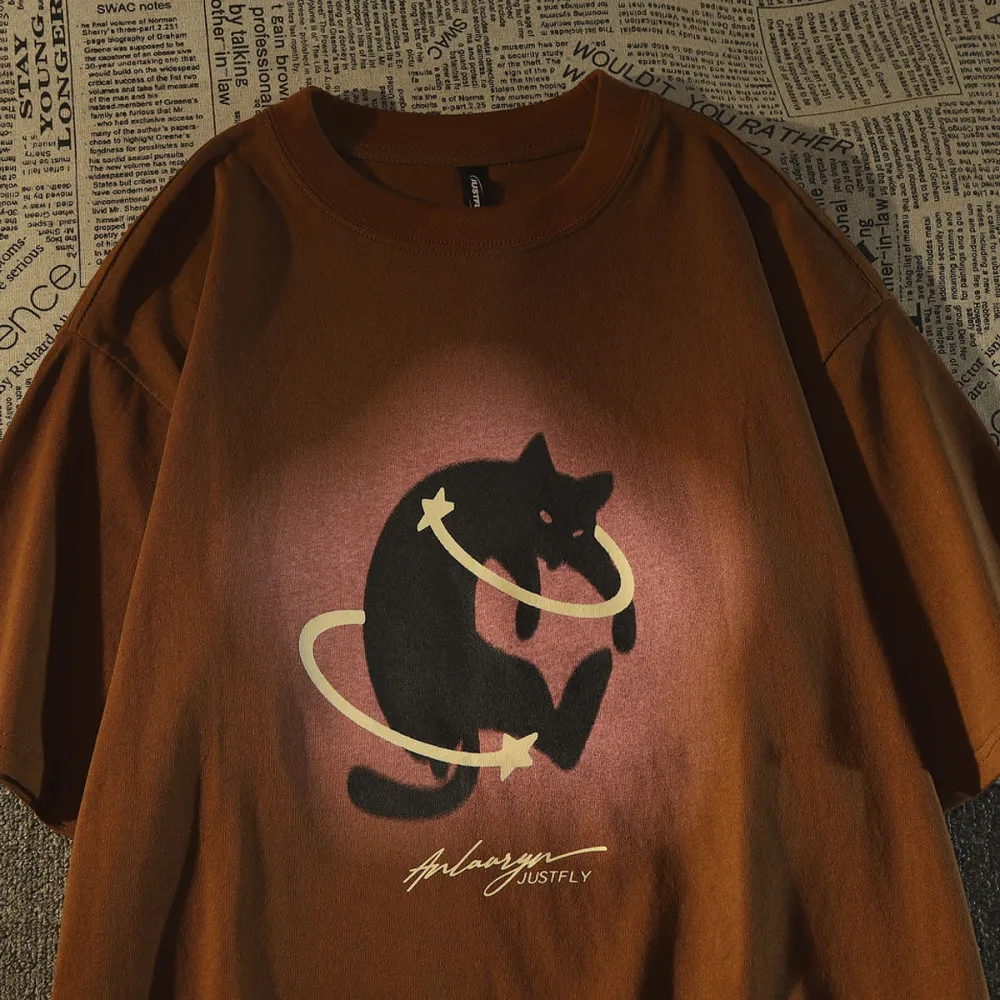 Cat Meteor Graphic T-Shirt
