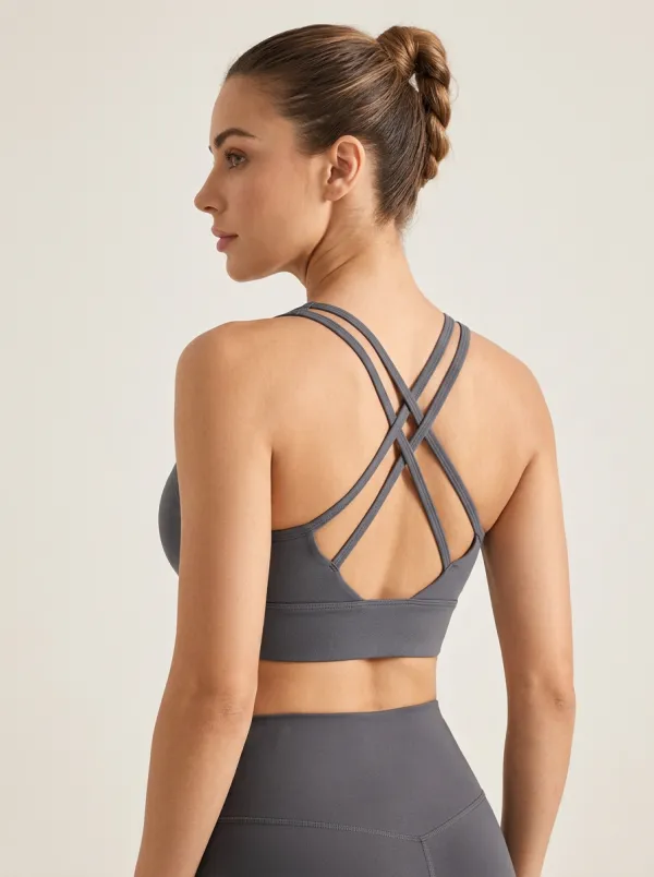 Women's Cross Strap Yoga Bra with Soft Touch Detail