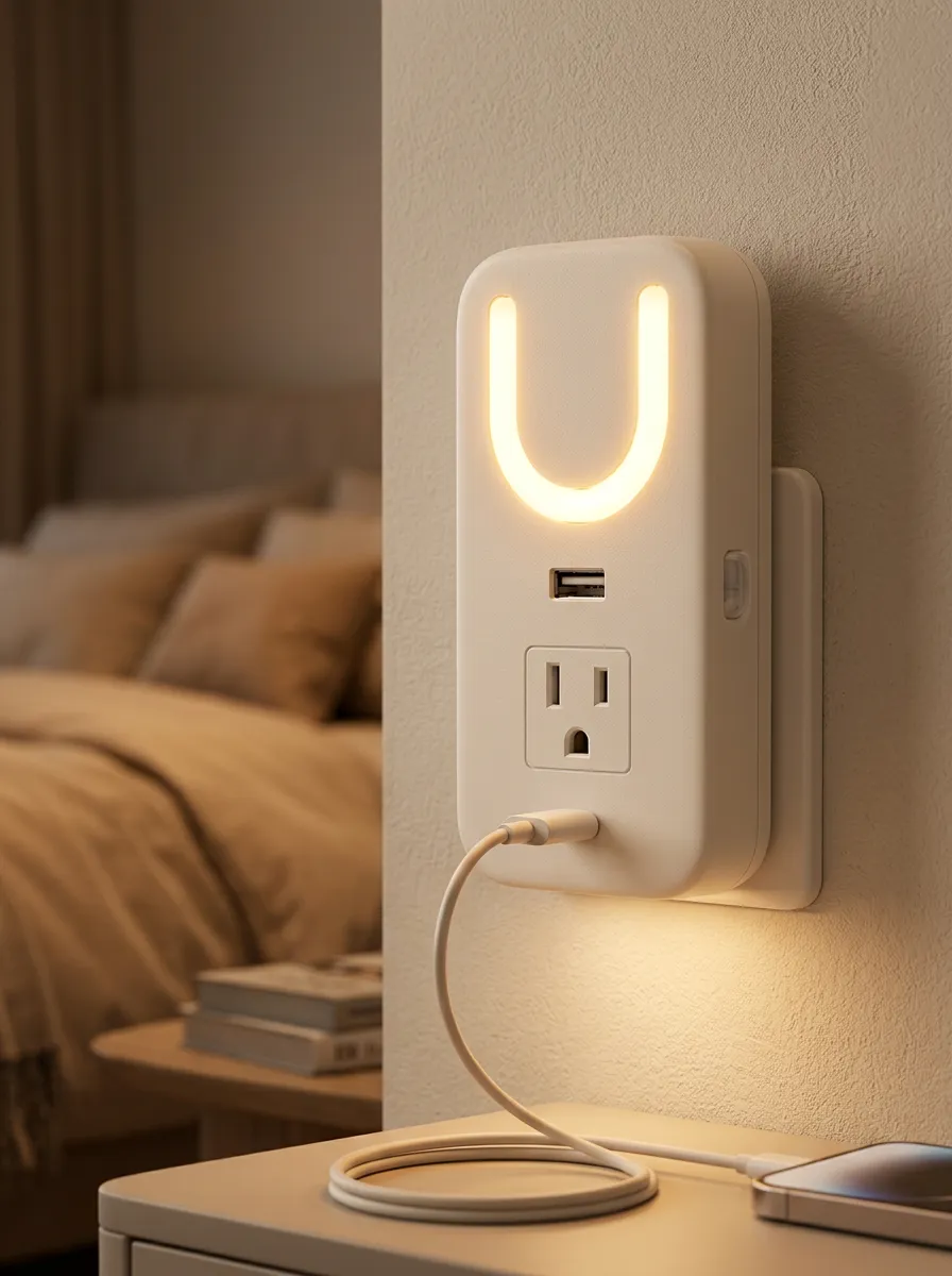 U-Shape Minimalist Printed LED Outlet Cover