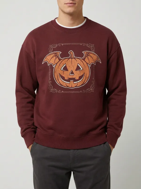 Men's Halloween Bat Pumpkin Sweatshirt