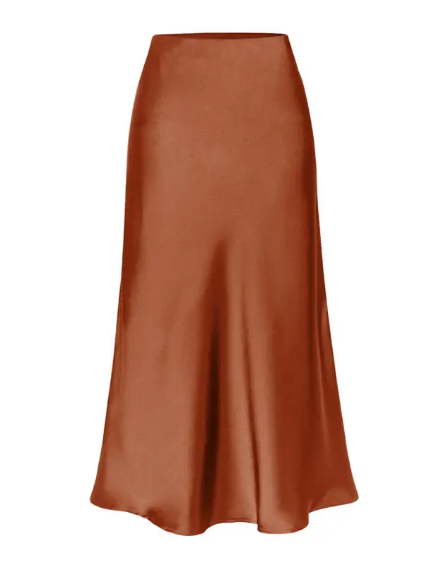 Airy Simple Satin Skirt