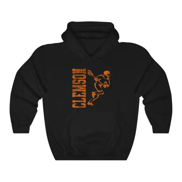 Soft Fleece Vintage Player Lacrosse Graphic Pullover Hoodie