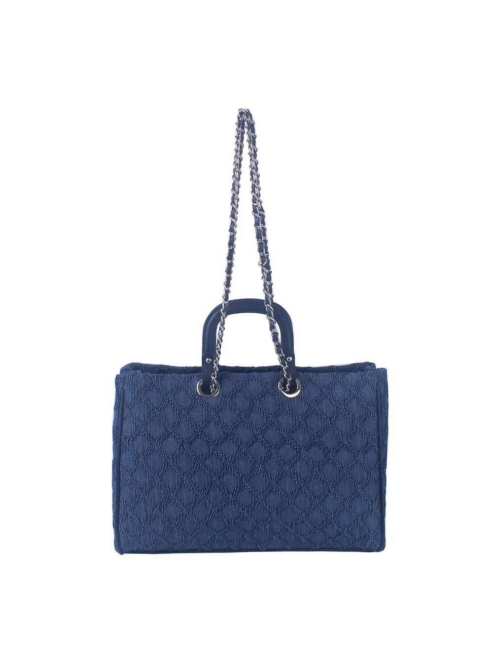 Diamond Stitched Chain Tote Bag