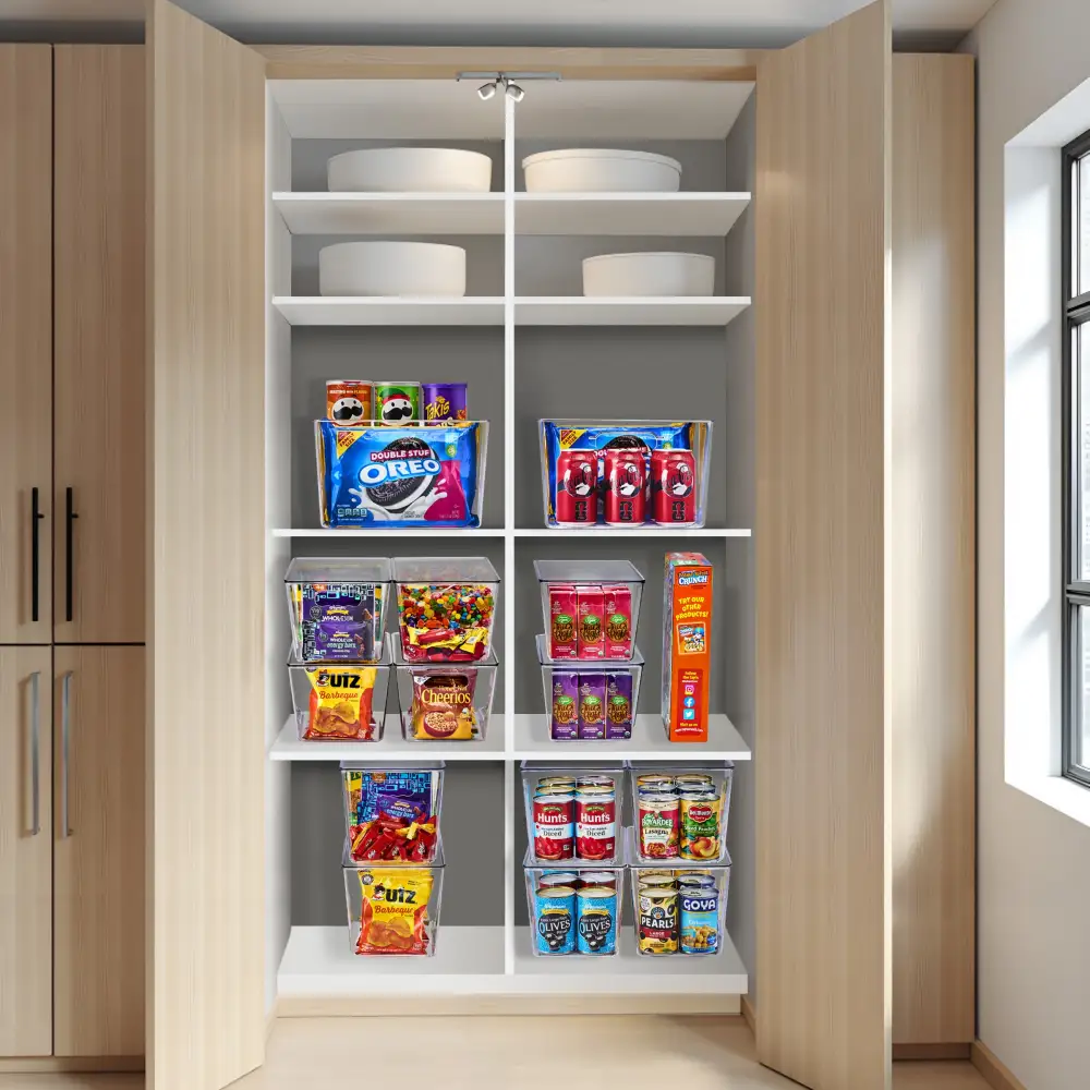 Clear Cube Storage Bins With Handles