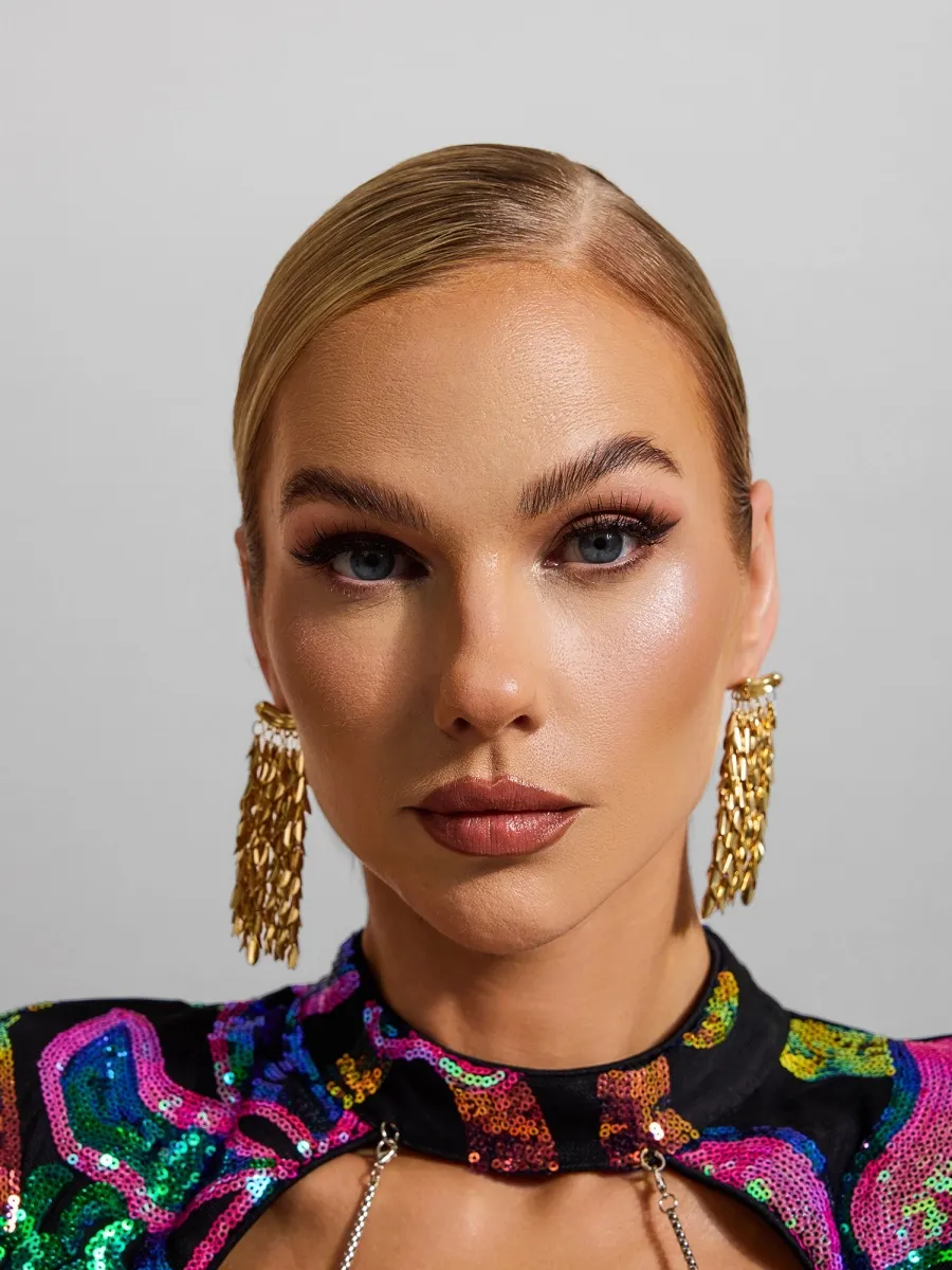Blake  Leaf Fringe Drop Earrings